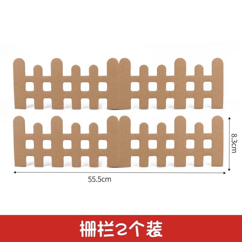 Christmas Castle Corrugated Paper Box Cardboard Colored 3D Cabin Kindergarten Children'S Handmade Diy Cardboard Assembled Toy - Image 1